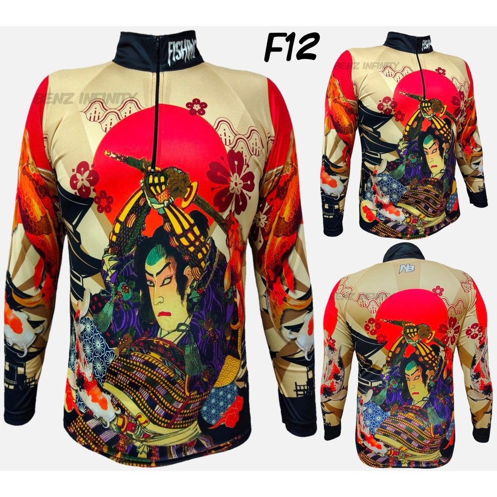 เสื้อใส่ตกปลา/เล่นกีฬา F12 SAMURAI Fishing คอปกตั้งเท่ แขนยาว