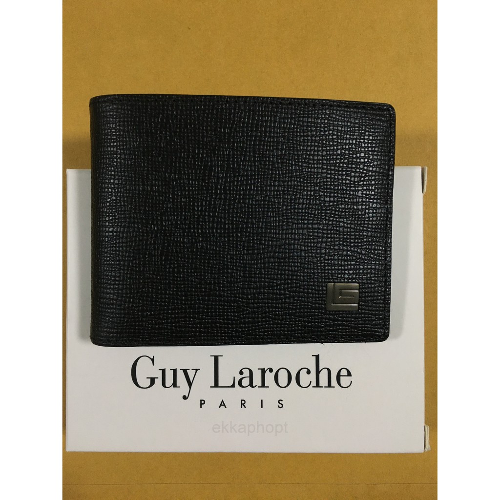 Guy Laroche กระเป๋าสตางค์ผู้ชาย สีดำ ของแท้ 100%