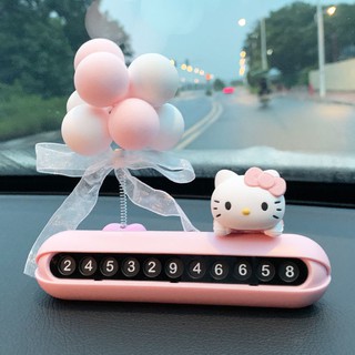 Hello Kitty Car ที่จอดรถชั่วคราวหมายเลขโทรศัพท์ป้ายรถน่ารักรถขึ้นย้ายป้ายทะเบียน Creative Car Decoration