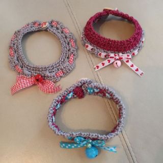 ปลอกคอน้องหมา/น้องแมว #crochet collar