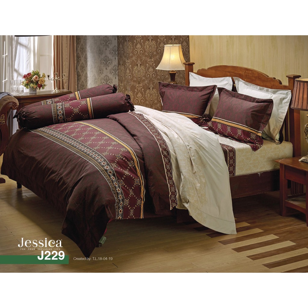 JESSICA ชุดเครื่องนอนเจสซิก้า ชุดผ้าปูที่นอน รุ่นพิมพ์ลาย (3.5, 5, 6ฟุต ) j229 j230 j231 j232 j233 j