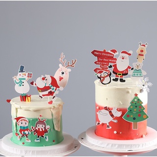 【Xmas】ชุดซานตาคริสต์มาสสําหรับตกแต่งเค้กคริสต์มาส 4