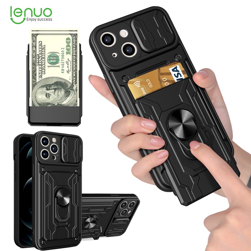 Lenuo เคสโทรศัพท์มือถือ กันกระแทก พร้อมขาตั้งแม่เหล็ก สําหรับ Apple iPhone 11 Pro Max XS Max X XR 7 8 Plus