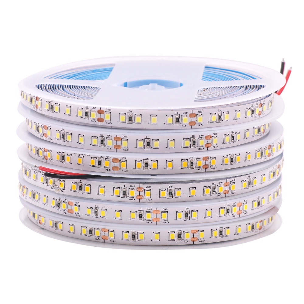 สายไฟริบบิ้น LED 60 ดวง 12V 2835 สีขาวอบอุ่น ยาว 5 เมตร สําหรับตกแต่งบ้าน ตู้เสื้อผ้า ทีวี