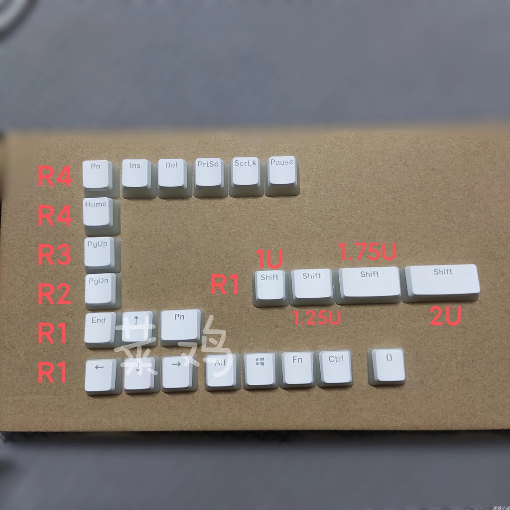 64/68/78/84/96/980 PBT Pudding Keycaps supplement pack, Double-shot ...