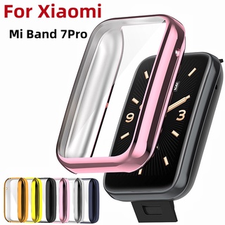 เคสชุบ สําหรับ Xiaomi Mi Band 7 Pro นิ่ม TPU ฟิล์มกันรอยหน้าจอ กันชน เคสสมาร์ทวอทช์ อุปกรณ์เสริม