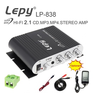 Lepy LP-838 เครื่องเล่น MP3 MP4 สเตอริโอ เบส ลําโพง วิทยุ 12V Mini Hi-Fi 2.1 สําหรับรถยนต์