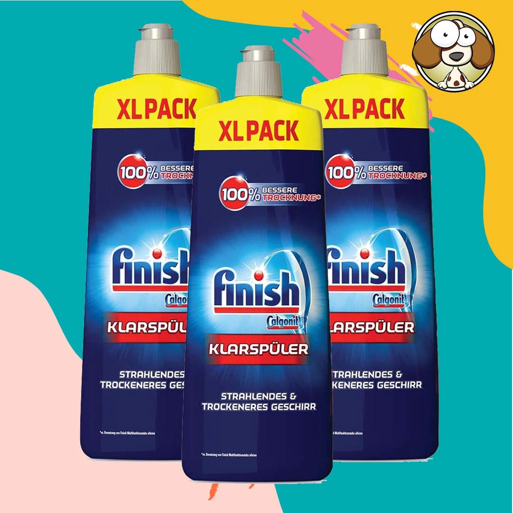 แพค 3 ขวด น้ำยาแวววาว Finish rinse aid 800ml ฟินิช รินซ์ เอด ผลิตภัณฑ์ล้างจานเพิ่มความแวววาว (สินค้า