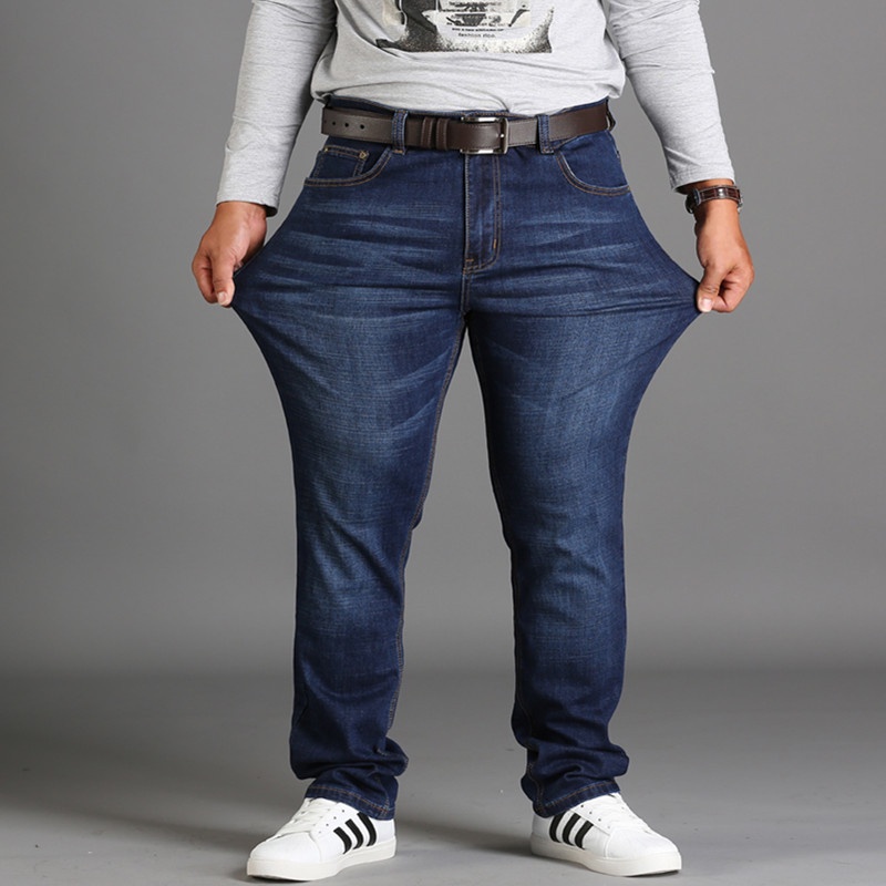 366 บาท กางเกงยีนขายาว ผ้ายืด ขนาดใหญ่ สวมใส่สบาย สีดํา สําหรับผู้ชาย ไซซ์ 30-50 Men Clothes