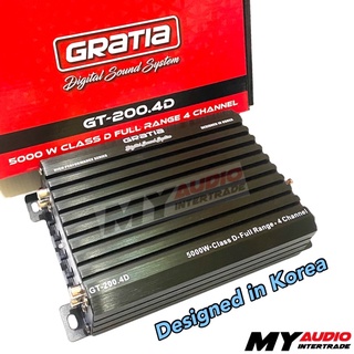 เพาเวอร์แอมป์ GRATIA GT-200.4D CLASS-D  4 Channel Amplifier 5000W