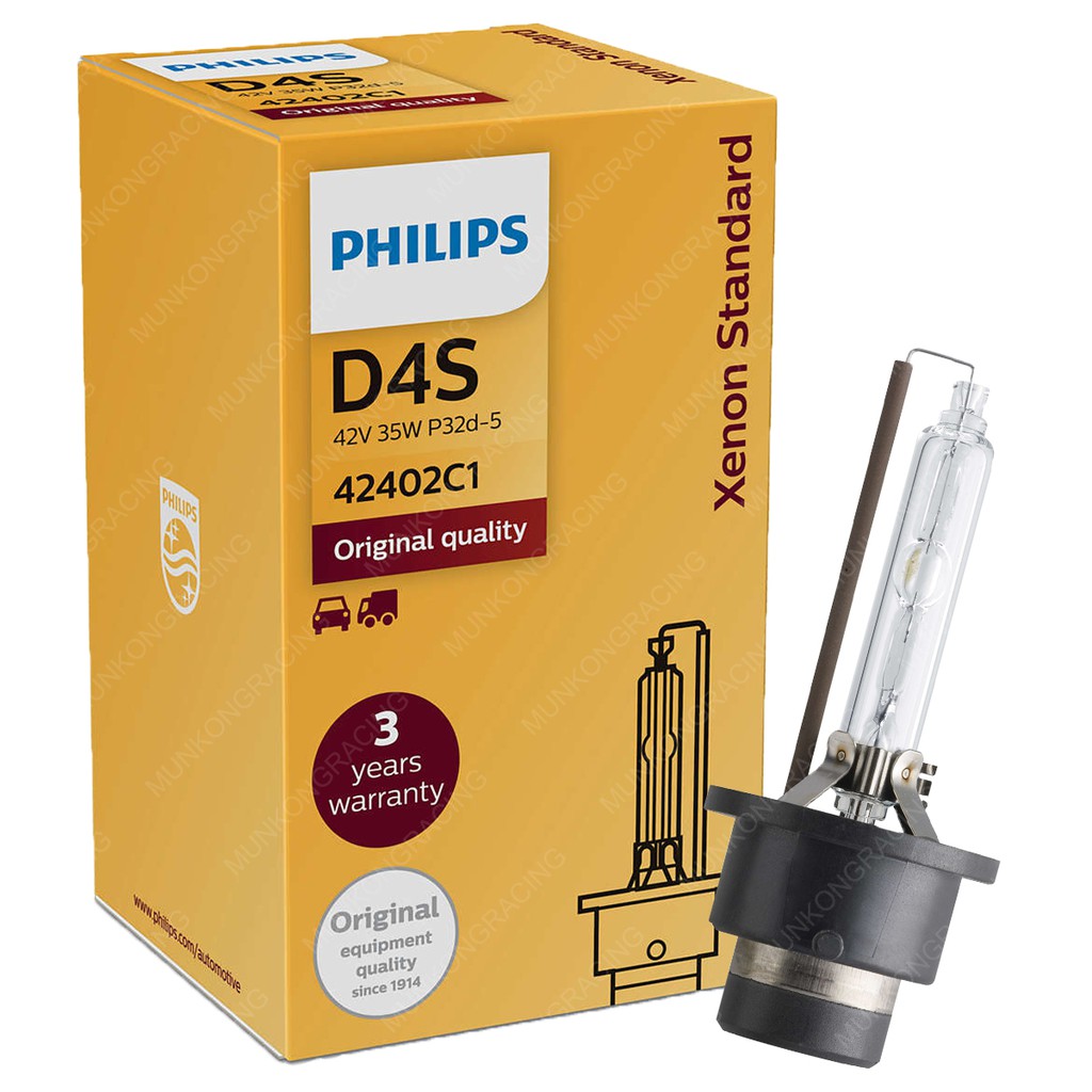 PHILIPS หลอดไฟหน้ารถยนต์ Xenon D1S D2S D2R D3S D4S D4R 4300K STANDARD