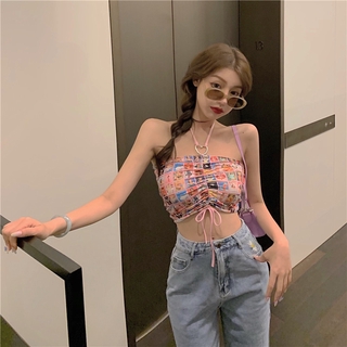 Women  Sexy Crop Top Slim Halter Camisole Vest Tank Tops เสื้อกล้าม/สายเดี่ยว