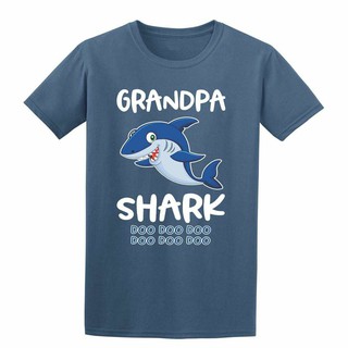 T-shirt  เสื้อยืดแขนสั้น พิมพ์ลาย Grandpa Shark Doo Doo คุณภาพสูง สําหรับผู้ชายS-5XL