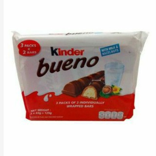 ว๊าว🍟 Kinder Bueno 3 pack ช็อคโกแลต 43 กรัม คุณภาพระดับพรีเมี่ยม