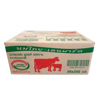 ไทย- เดนมาร์ค นมปรุงแต่ง ยูเอชที รสหวาน 200ml. แพ็ค 36 กล่อง