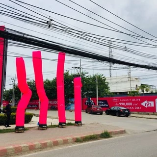 ท่อผ้าสกายทูป สีสะท้อนแสง สูง 5 เมตร