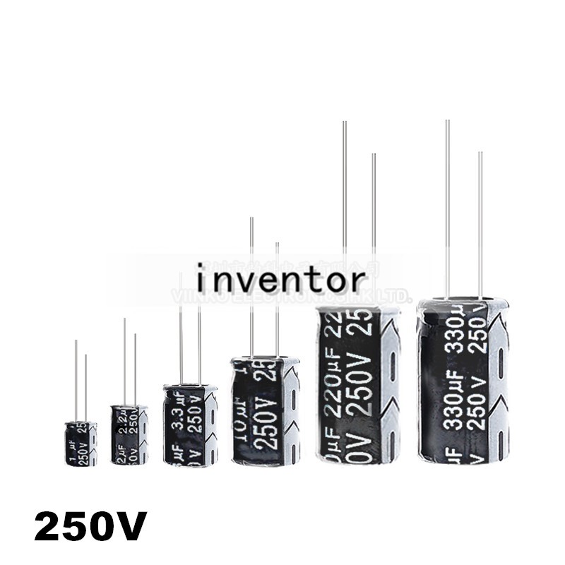 20PCS 250V ตัวเก็บประจุอลูมิเนียมอิเล็กโทรลีติค 4.7UF 10UF 22UF 33UF 47UF 100UF 220UF 330UF 470UF