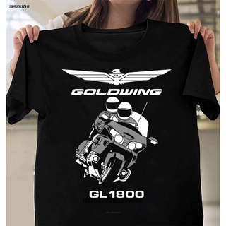 คอลูกเรือเสื้อยืด พิมพ์ลายรถจักรยานยนต์ Goldwing Gl1800 คุณภาพดี สําหรับผู้ชายS-5XL