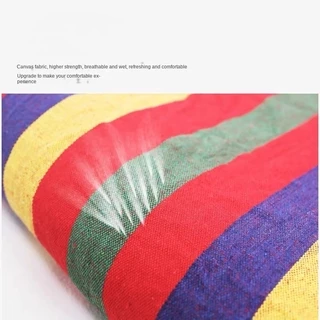 GA เปล เปลญวน เปลสีรุ้ง ขนาดใหญ่ 280*80cm เปลญวนผ้าใบ เปลรับน้ำหนัก 150kg (แถมฟรีกระเป๋าและเชือก)