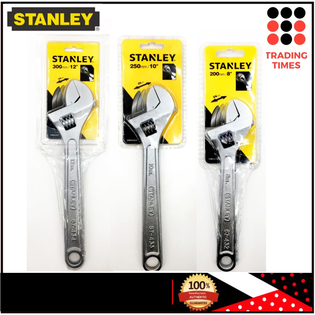 STANLEY ประแจเลื่อน ขนาด 8 นิ้ว / 10 นิ้ว / 12 นิ้ว แท้ STMT87432-8 / STMT87433-8 / STMT87434-8