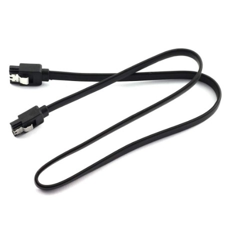 สาย SATA-3 Cable 6.0 GB/S สีดำ มีหัวล็อค ยาว 45 Cm #1