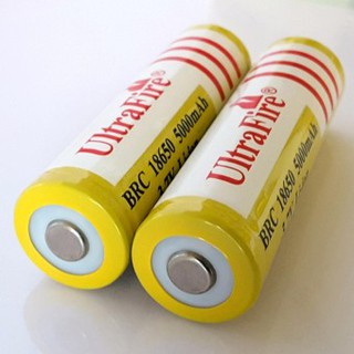 ถ่านชาร์จ UltraFire ถ่านชาร์จ 18650 3.7V 5,000mAh(สีเหลือง)