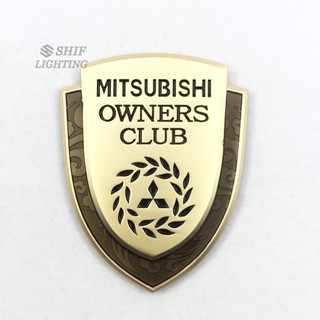 สติกเกอร์โลหะ ลายโลโก้สัญลักษณ์ MITSUBISHI OWNERS สีทอง สําหรับติดตกแต่งรถยนต์ จํานวน 1 ชิ้น