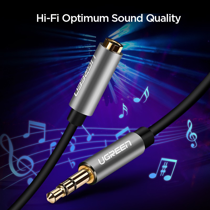 UGREEN สายเคเบิลเสียงตัวผู้ เป็นตัวเมีย Aux ไม่มีไมโครโฟน แจ็ค ขนาด 3.5 มม. - รูปที่ 3