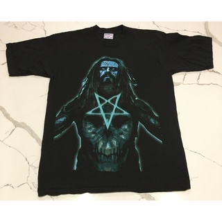 เสื้อยืดผ้าฝ้ายพิมพ์ลายแฟชั่น เสื้อยืด ผ้าฝ้าย พิมพ์ลาย Rob Zombie Tour Concert Inverted Pentagram KMhgfp03NLjgac44 สําห