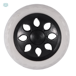 【1】Black White Plastic Core Foam Shopping Trolley Cartwheel Casters