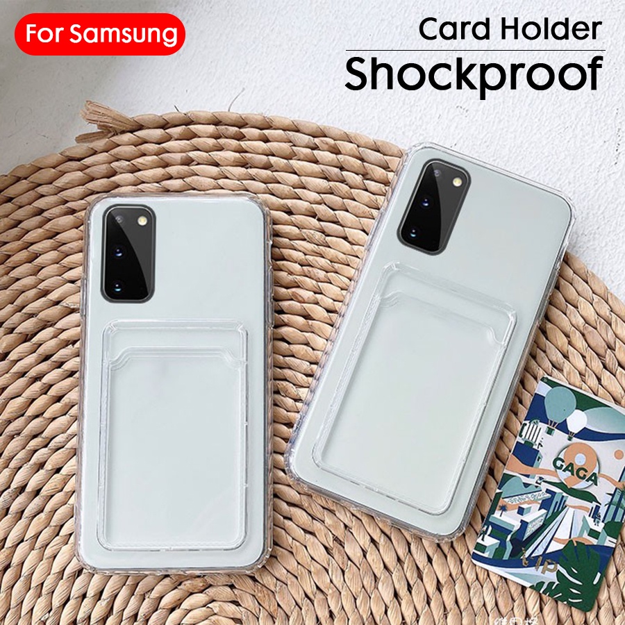 กันกระแทกเคสใส่บัตร เคสซิลิโคนใส เคสใสทรงสี่เหลี่ยม Samsung Galaxy S20 S21 S22 S23 Plus Note 20 S24 Ultra A35 A55 A15 A25 A14 A24 A34 A54 A12 A13 A23 A33 A53 A73 A31 A51 A71 A12 A13 A22 A32 A42 A52 A72 A21S A52S A10 A20 A30 A50 A70 A10S A20S A30S A50S A05