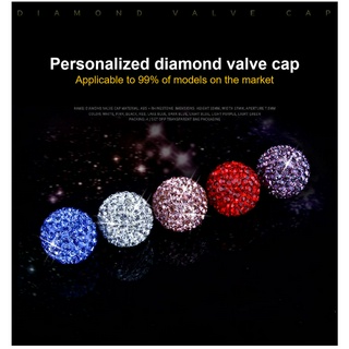 4pcs Explosive 7-color crystal valve cap, creative ceramic diamond-studded universal tire valve core cap