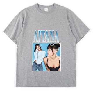 Aitana Ocana Singer 2022 ใหม่ เสื้อยืดลําลอง ผ้าฝ้าย แขนสั้น ทรงหลวม พิมพ์ลาย แฟชั่นฤดูร้อน สําหรับสตรี