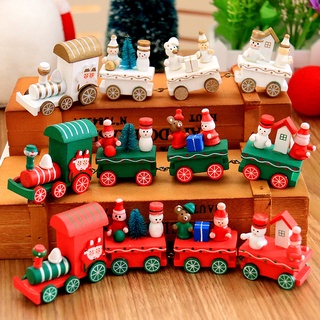 Merry Christmas รถไฟไม้สําหรับตกแต่งประดับบ้าน