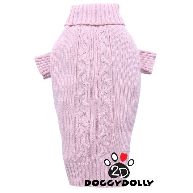 Pet cloths -Doggydolly  เสื้อไหมพรม   แฟชั่นสัตว์เลี้ยง  หมาแมว คอเต่า สีชมพู  ขนาดไซสื 1-9 โล sweat