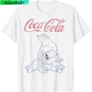 ข้อเสนอพิเศษ 2022  โคคาโคลา เป๊ปซี่ Coca-Cola Vintage Faded Pair Of Polar Bears Graphic T-Shirt คอกลม แฟชั่น แขนสั้น แฟช