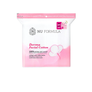 Nu Formula Derma Facial Cotton 200 pcs. สำลีแผ่น เช็ดหน้า นู ฟอร์มูล่า เนื้อนุ่ม ไม่บาดผิว ไม่เป็นขุย ถนอมผิวหน้า