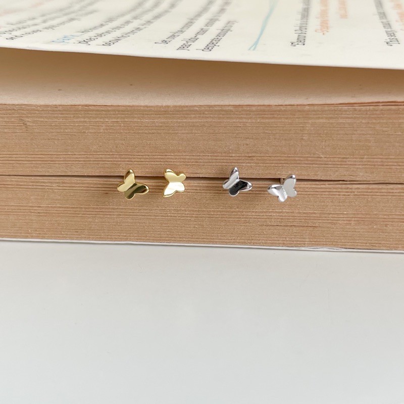A.piece ต่างหูเงินแท้ [all silver 925] butterfly earrings (3 colors)