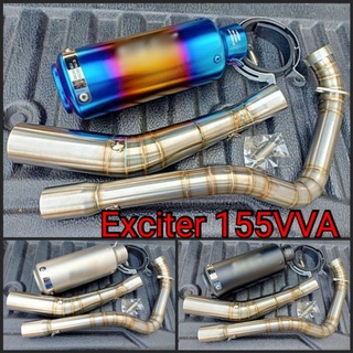 ท่อแต่ง Exciter 155Vva สายลั่นปลายท่อเอ็ดซีพร้อมคอเลสแท้304