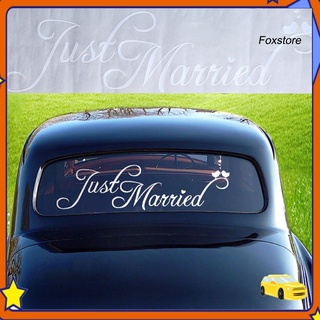 【lilili】สติกเกอร์กันน้ํา ลายตัวอักษร Just Married สําหรับตกแต่งหน้าต่างรถยนต์ งานแต่งงาน