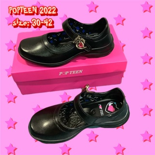 รองเท้านักเรียนหญิง Popteen หัวใจเพชรสีชมพู รุ่นใหม่ล่าสุด เบอร์ 30-41