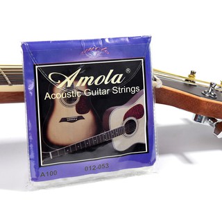 Amola Acoustic Guitar Strings สายกีต้าร์โปร่ง แถมฟรี! ปิ๊กและที่หมุนลูกบิด