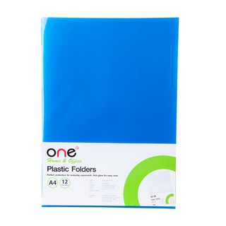 ซองเอกสาร A4 สีน้ำเงิน (12ซอง/แพ็ค) ONE/Document bag A4 blue (12 pieces / pack) ONE