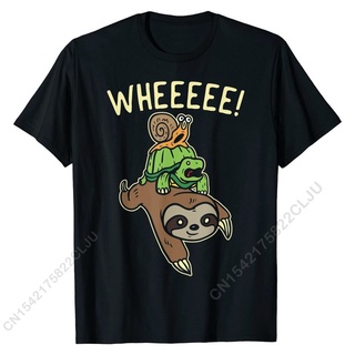 ถูกสุดๆใหม่ เสื้อยืด ผ้าฝ้าย พิมพ์ลาย Marathon Runners Sloth Turtle Snail 3D สําหรับผู้ชายรหัสเต็ม