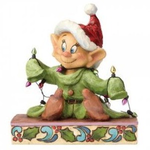 JIM SHORE DISNEY TRADITIONS - SNOW WHITE AND THE SEVEN DWARFS DOPEY - LIGHT UP THE HOLIDAYS