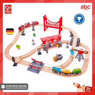 Hape ของเล่นไม้ ชุดรางรถไฟ Busy City Rail Set ของเล่นเสริมพัฒนาการ 3 ขวบ ขึ้นไป