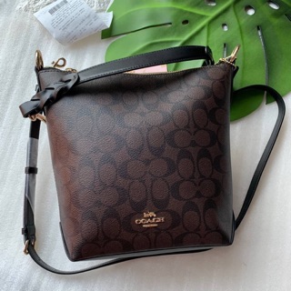 Coach 87826 Signature PVC Leather Abby Duffle Small Shoulder Bag Crossbody  ขนาด 8"x9"x3"