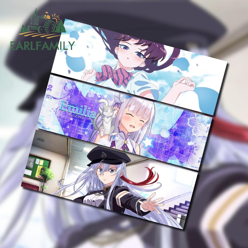 EARLFAMILY 13 ซม.Komi San Slap สติกเกอร์รถอะนิเมะ RV JDM ไวนิลรถ Wrap Decal รถจักรยานยนต์ Trunk Windows Caravan Decals