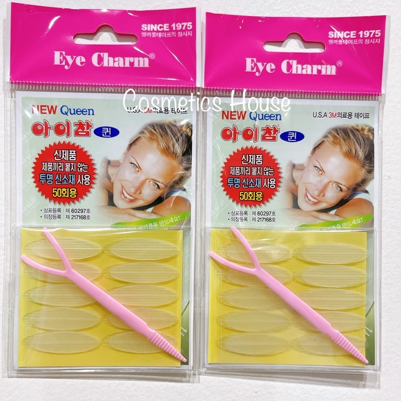 เทปติดตา 2ชั้น Eye charm สติ๊กเกอร์ทำตา 2 ชั้น ของแท้จากเกาหลี(ยี่ห้อNew Queen) 1ชิ้น แท้💯%