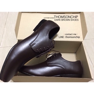 Leather dark brown shoes รองเท้าหนังหัวแหลม